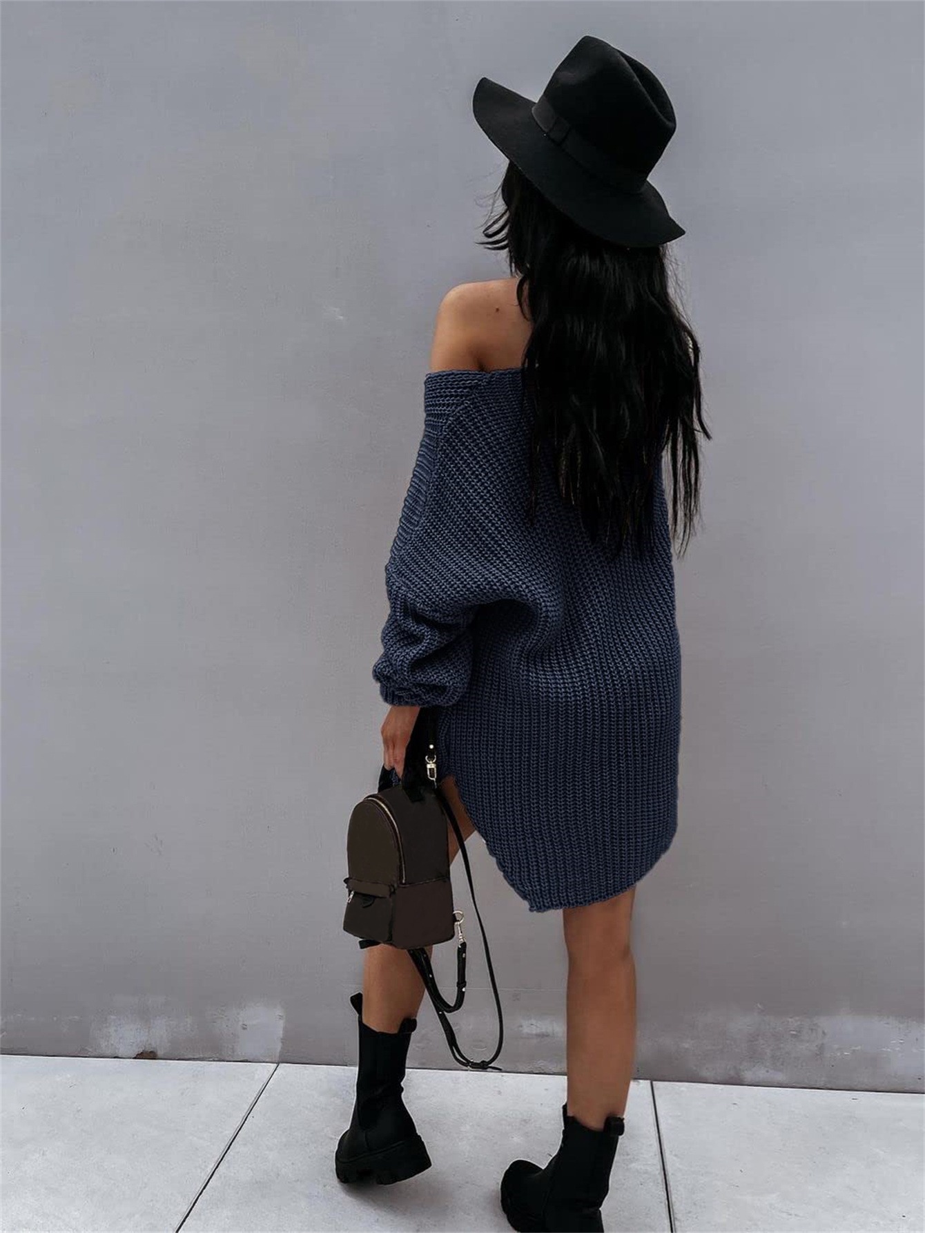 lantern sleeve knitted v neck sweater autumn and winter new knitted v neck sweater womens clothing details 23