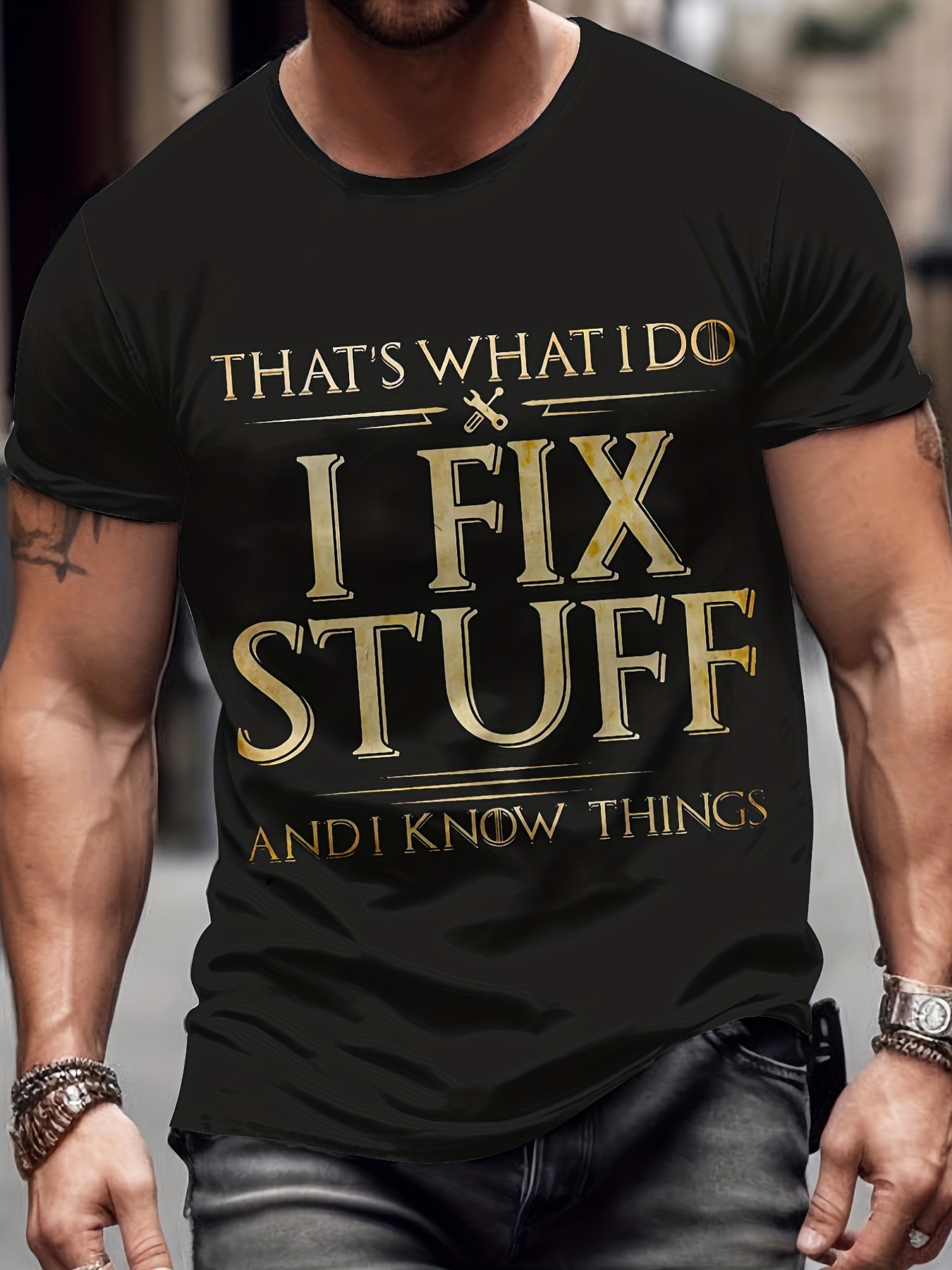 fix stuff slogan 3d digital pattern print graphic mens t shirts causal tees short sleeves comfortable pullover tops mens summer clothing details 10