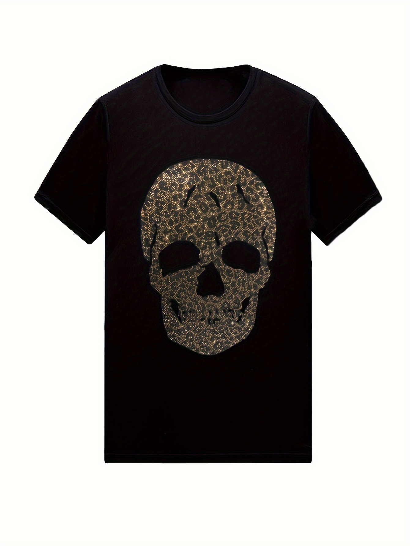 rhinestone various skull pattern print mens t shirt halloween style graphic slight stretch tee mens summer clothes mens outfits details 11