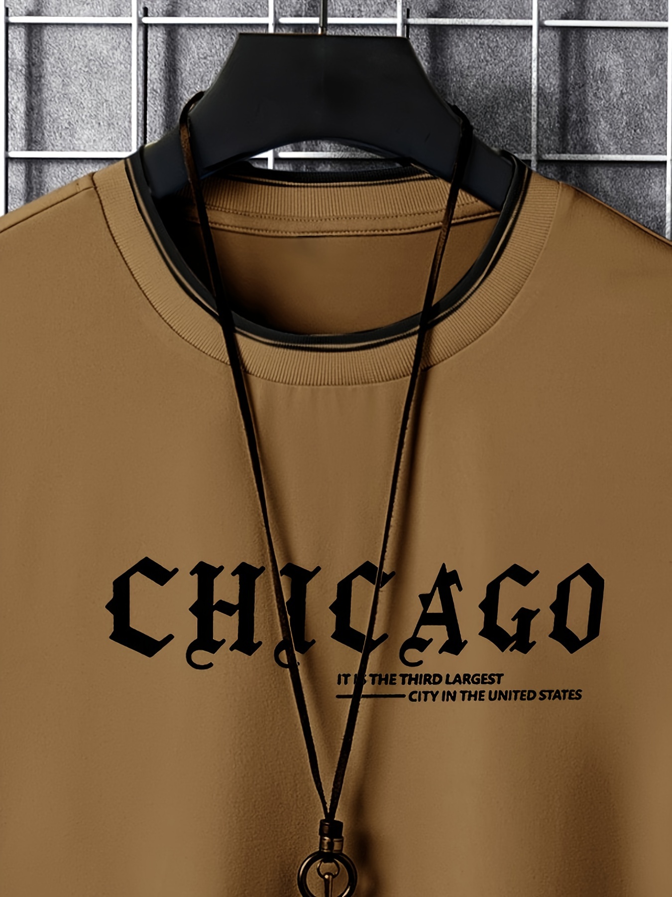 chicago print mens street daily long sleeve high stretch t shirt spring fall outdoor mens clothing details 14