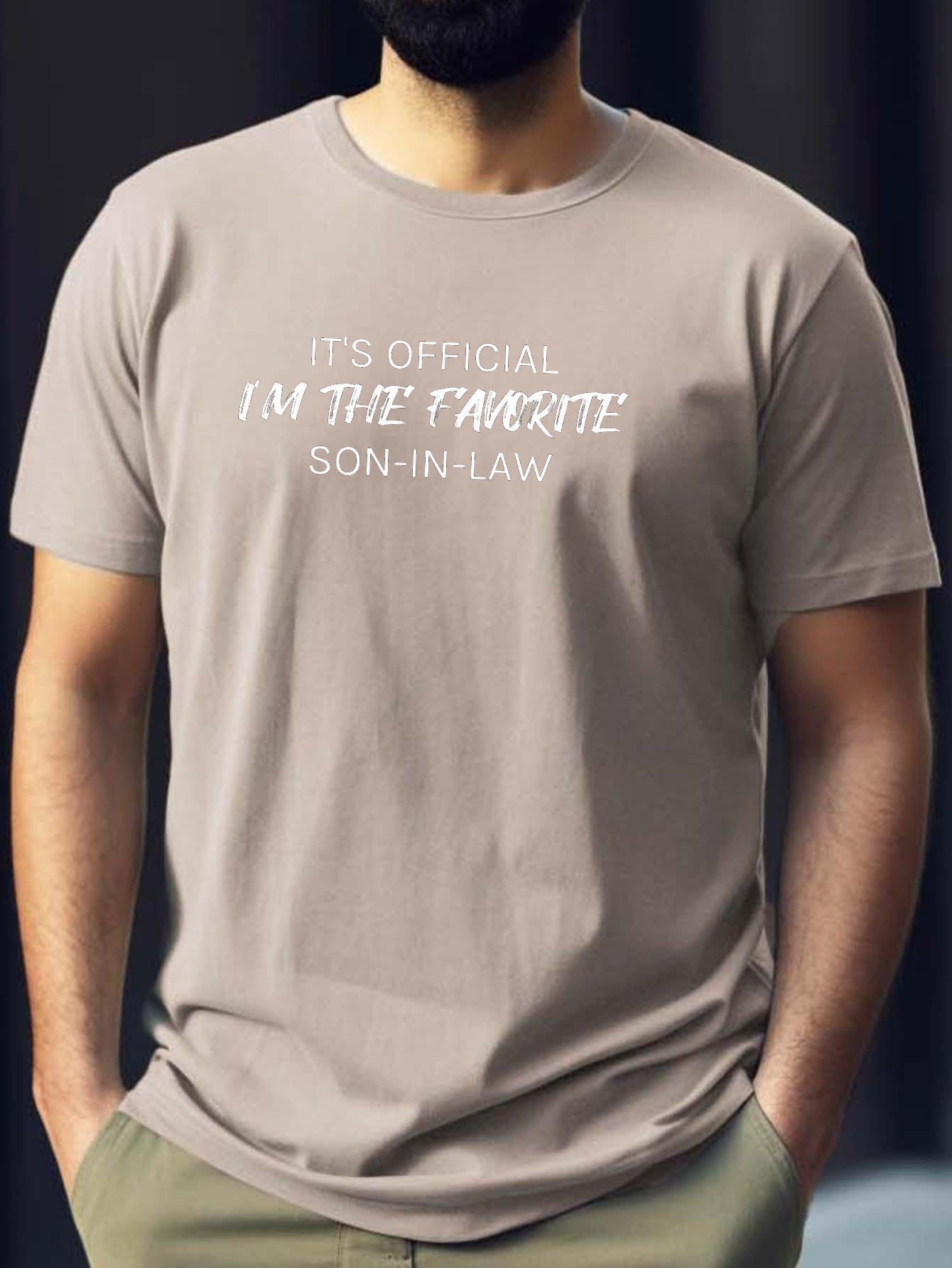 im the favorite son in law print t shirt tees for men casual short sleeve t shirt for summer details 10