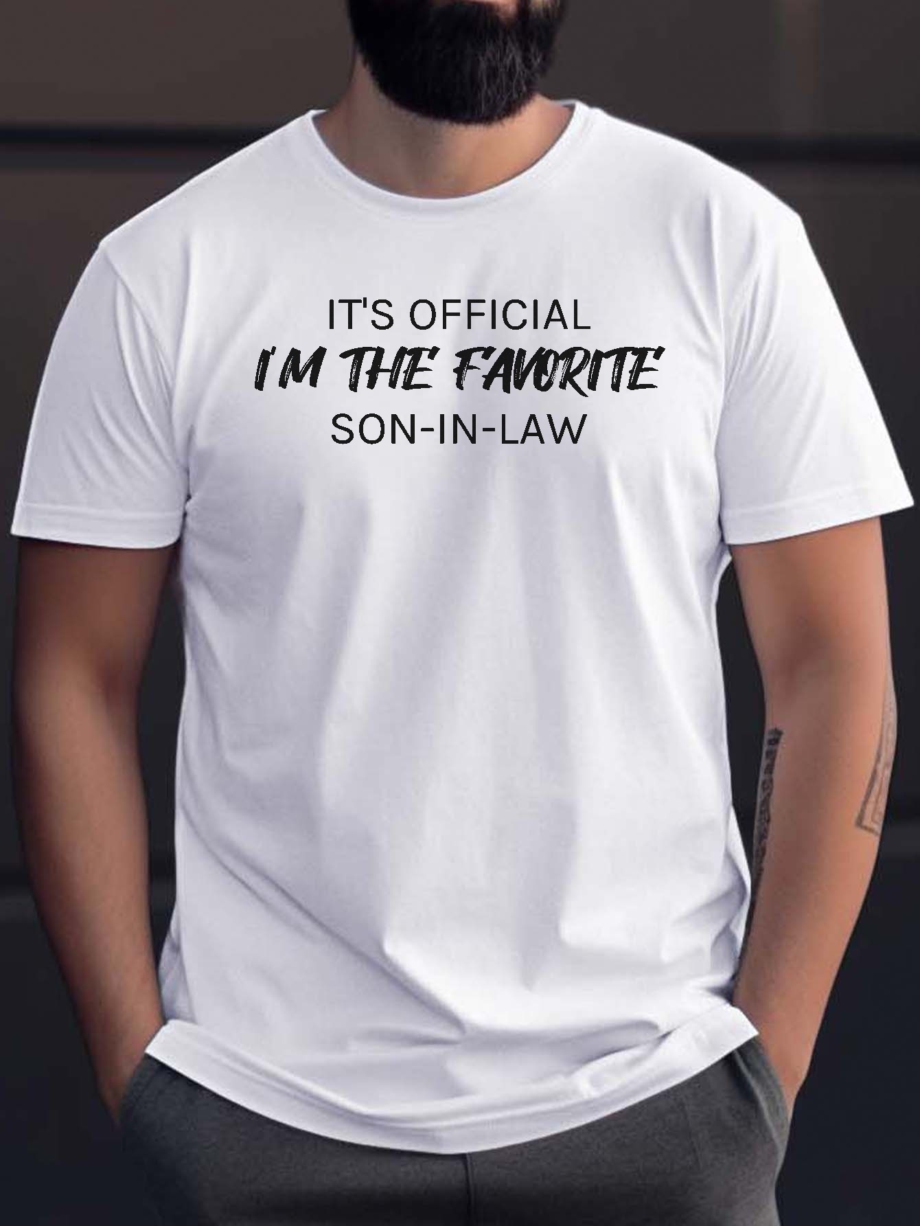 im the favorite son in law print t shirt tees for men casual short sleeve t shirt for summer details 16