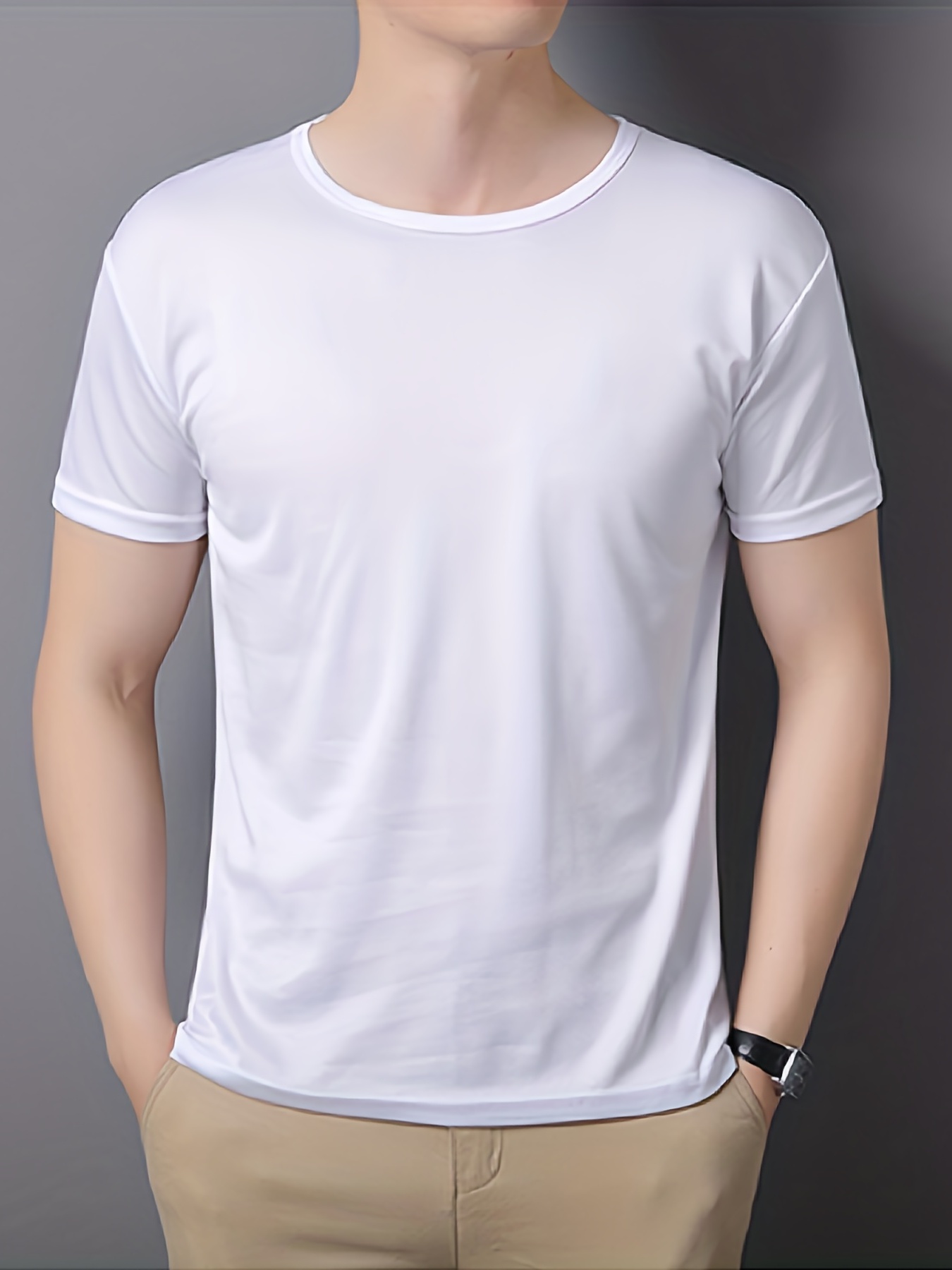 mens quick dry solid color comfy t shirt mens summer outdoor clothes mens clothing tops for men details 8