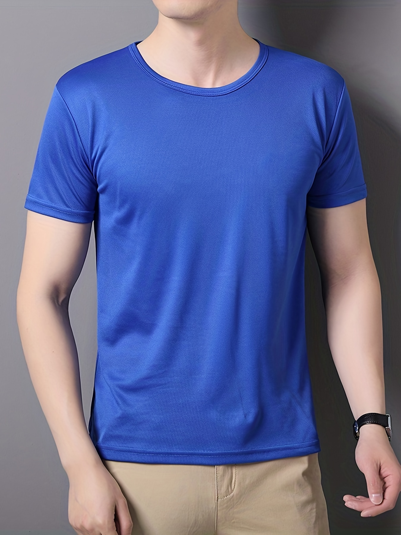 mens quick dry solid color comfy t shirt mens summer outdoor clothes mens clothing tops for men details 20