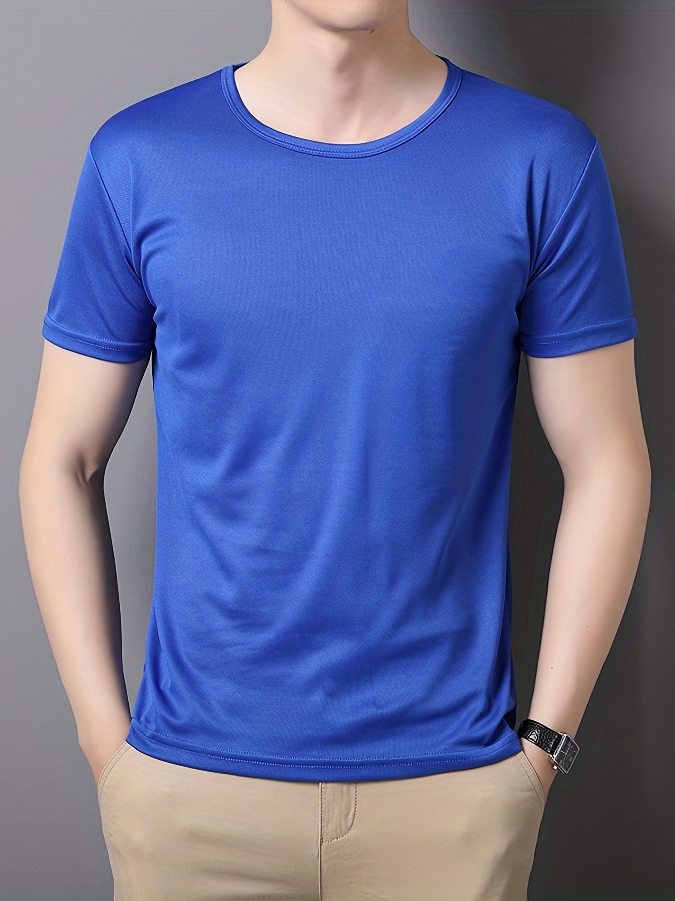 mens quick dry solid color comfy t shirt mens summer outdoor clothes mens clothing tops for men details 22