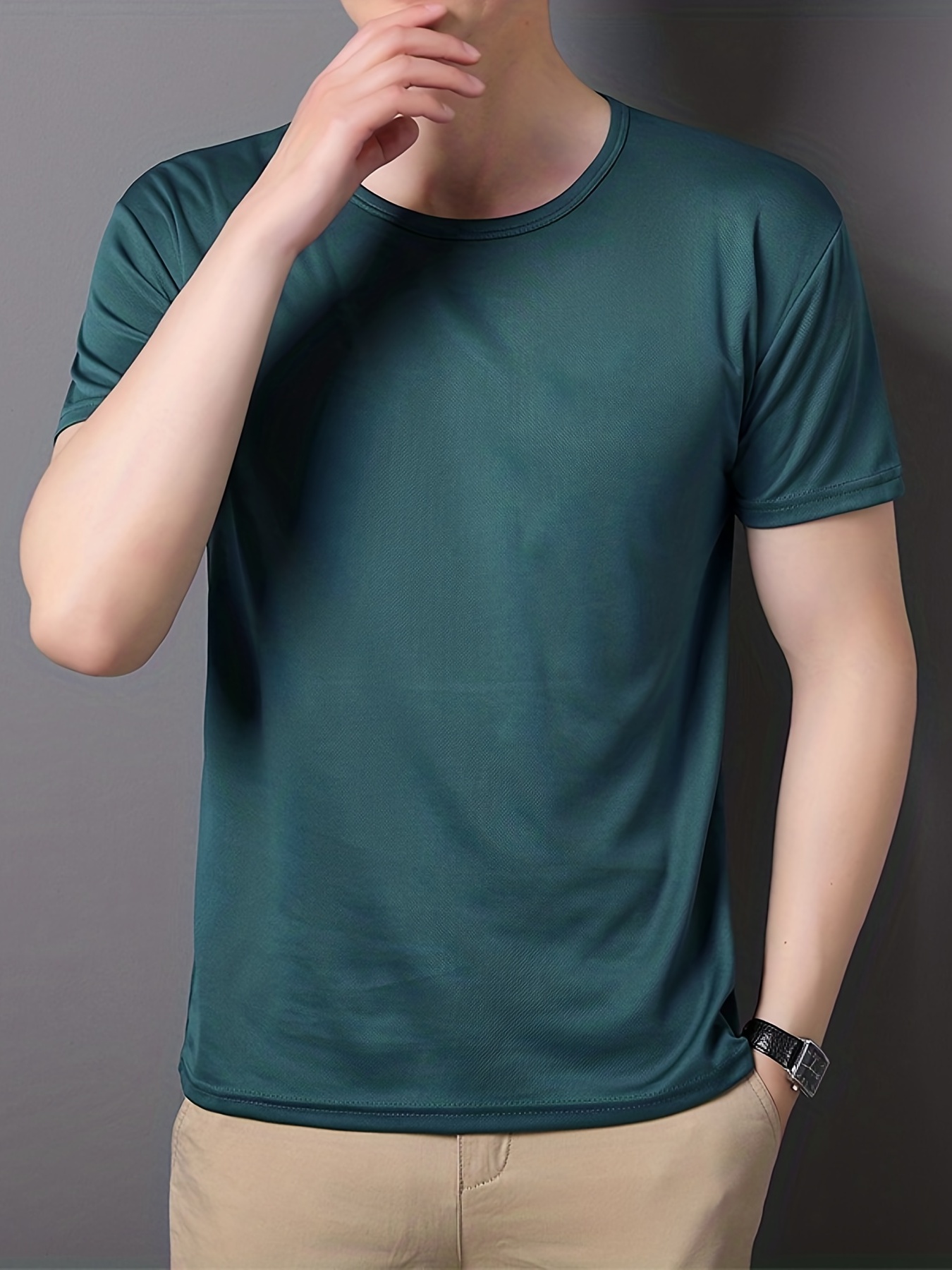 mens quick dry solid color comfy t shirt mens summer outdoor clothes mens clothing tops for men details 25