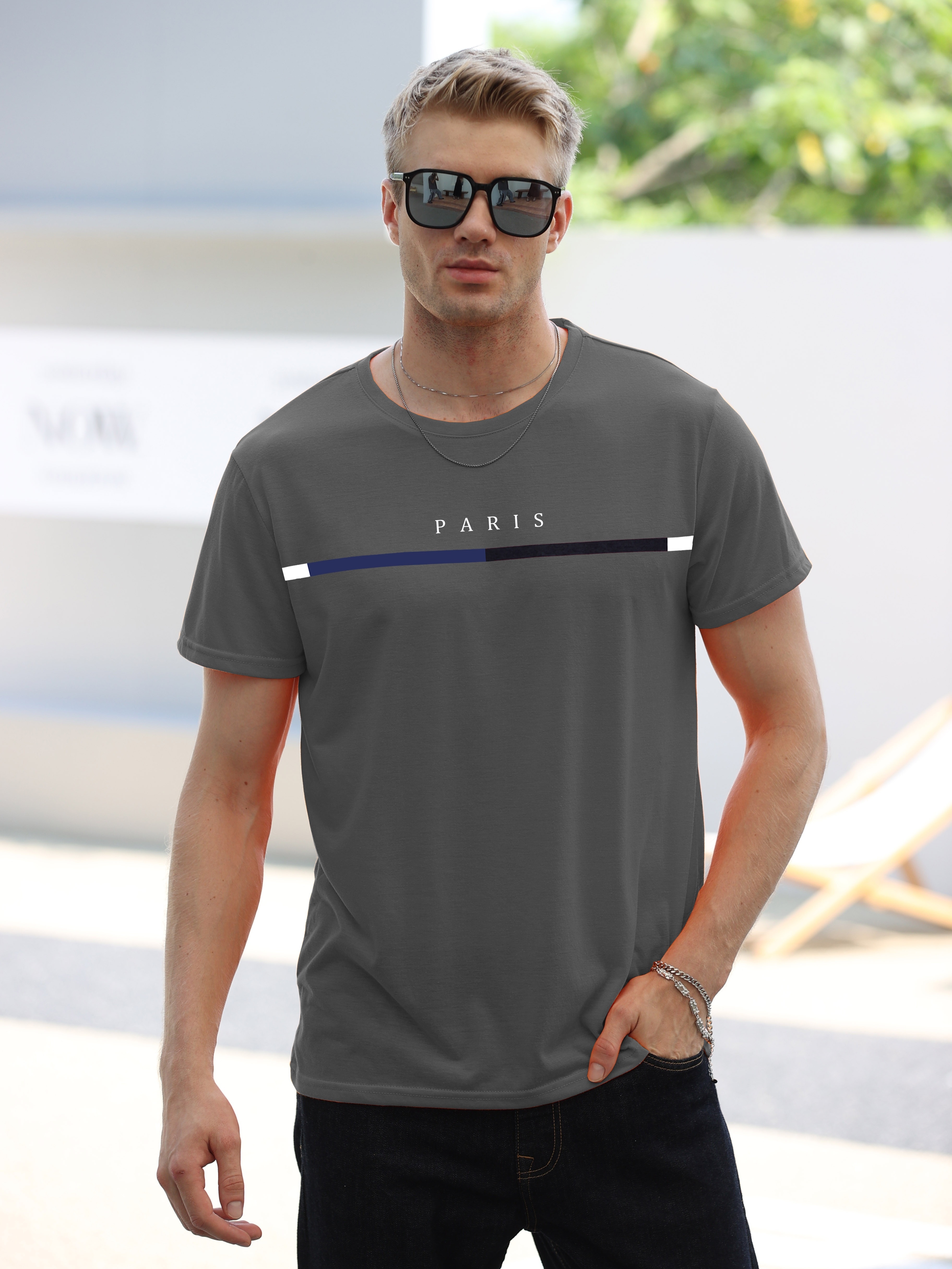 paris theme pattern print mens comfy t shirt graphic tee mens summer clothes mens outfits details 20