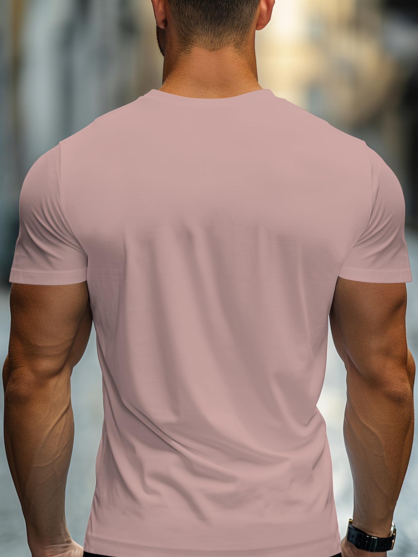 solid basic mens daily short sleeve crew neck t shirt summer outdoor details 11