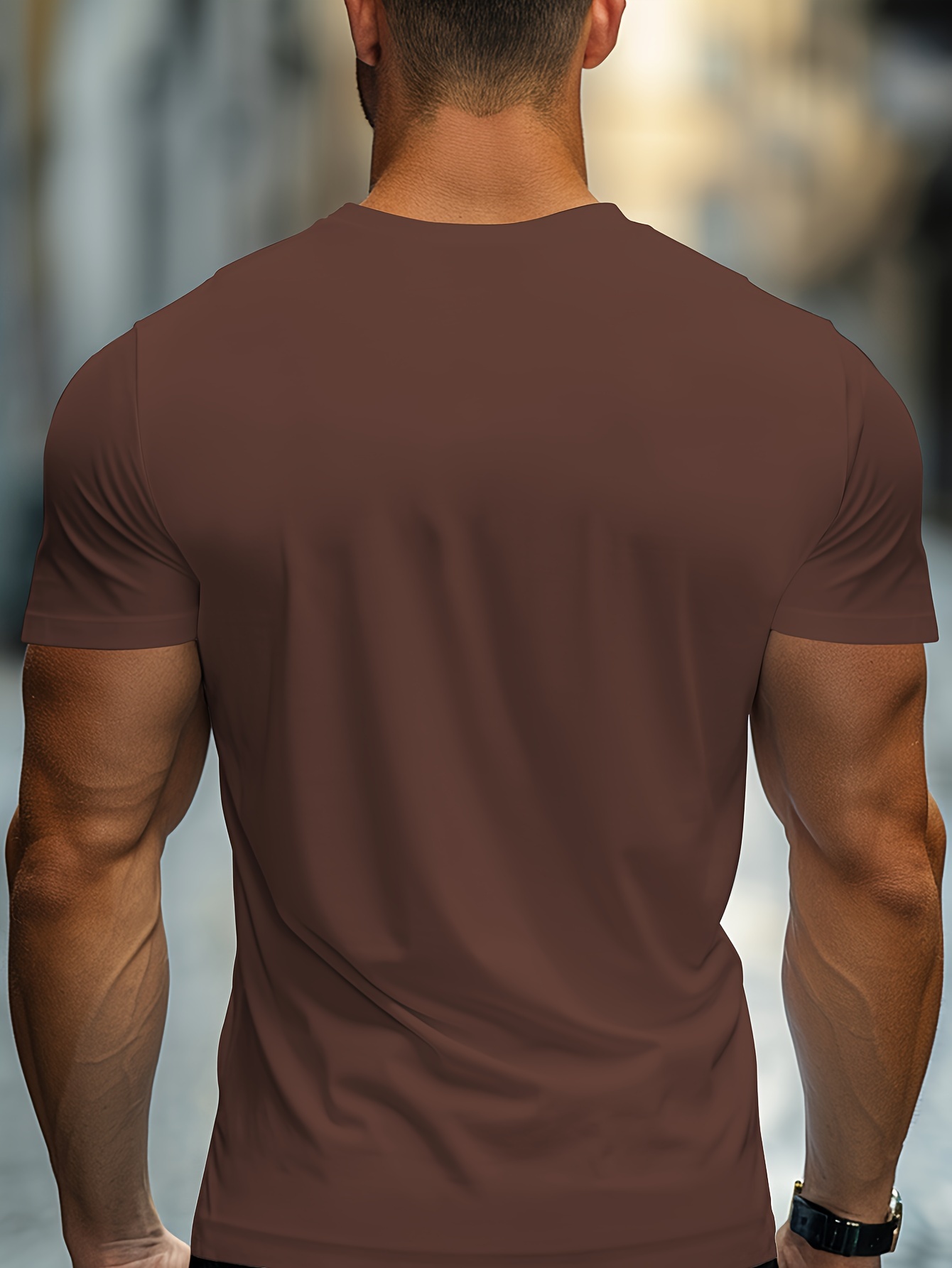 solid basic mens daily short sleeve crew neck t shirt summer outdoor details 36