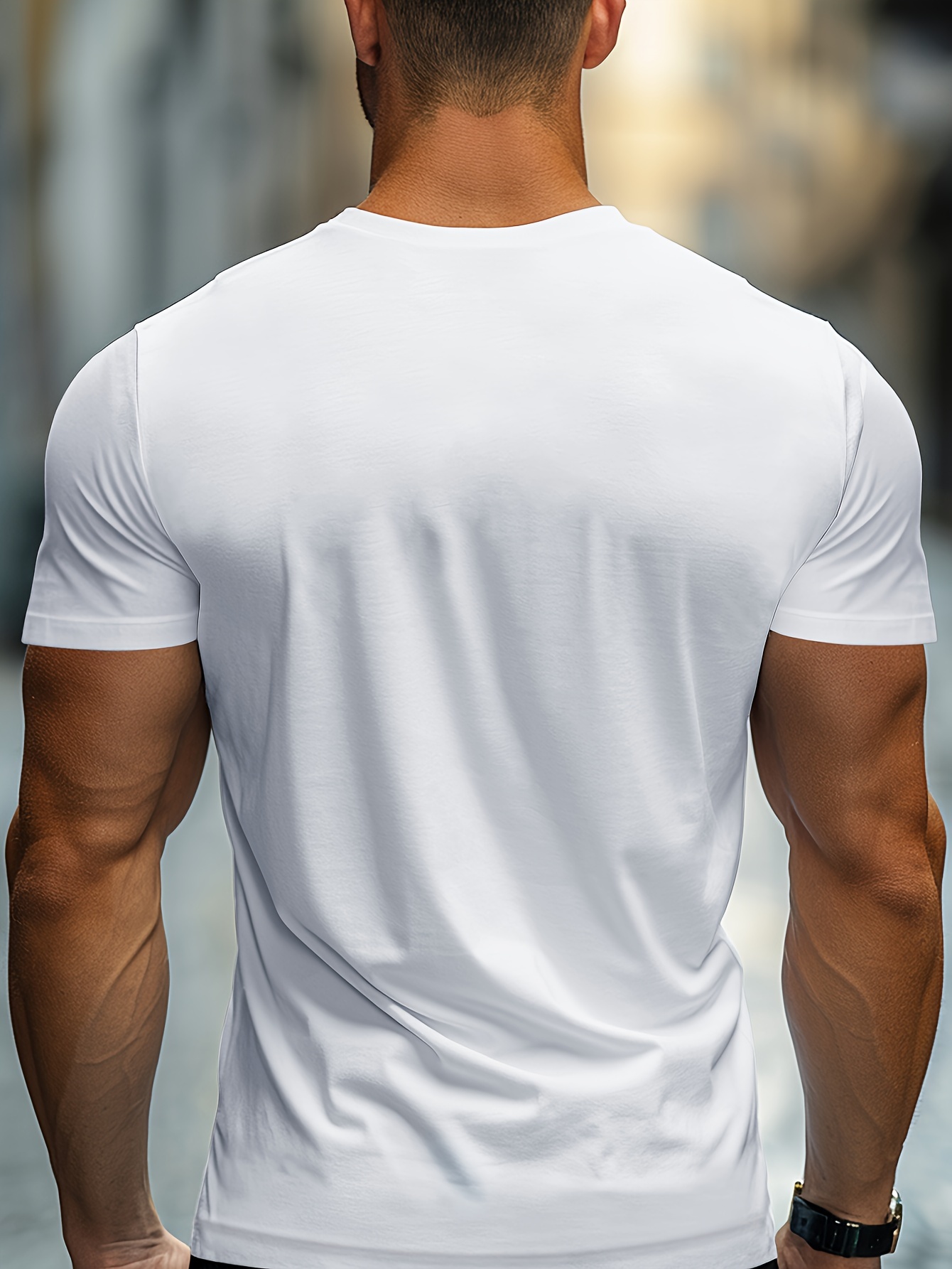 solid basic mens daily short sleeve crew neck t shirt summer outdoor details 51