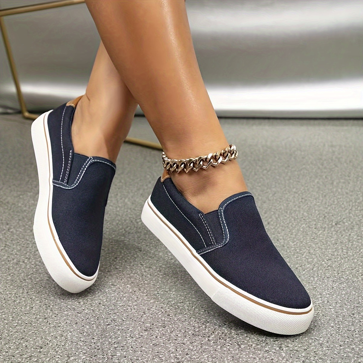 womens unisex solid color canvas shoes casual slip on outdoor shoes comfortable low top shoes details 14