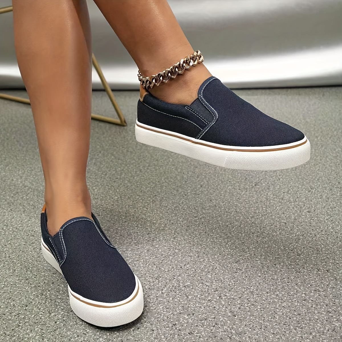 womens unisex solid color canvas shoes casual slip on outdoor shoes comfortable low top shoes details 16
